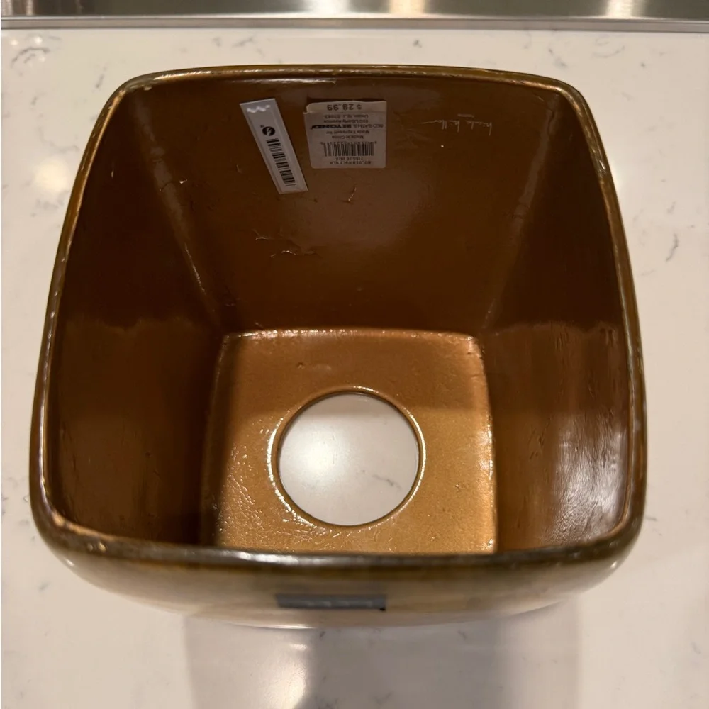 Nicole Miller Golden Rule Gold Swirl Lucite Glam Bathroom Tissue Box Holder